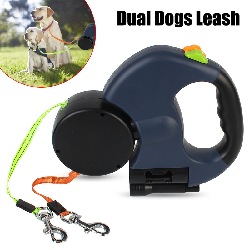 360° Tangle-Free Dual Retractable Dog Leash