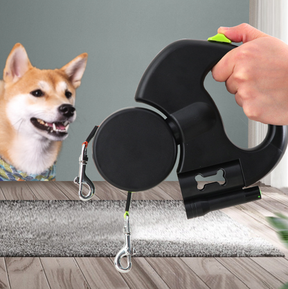 360° Tangle-Free Dual Retractable Dog Leash