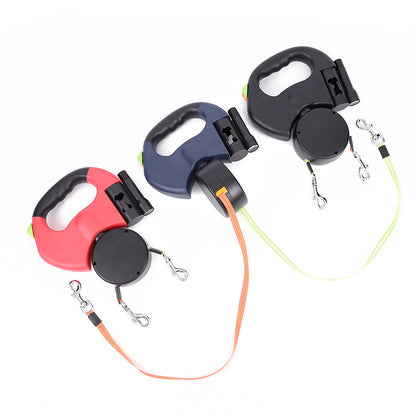 360° Tangle-Free Dual Retractable Dog Leash